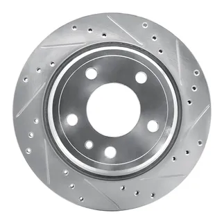 R1 Concepts EDZ-31025R Brake Rotor Drilled and Slotted Silver